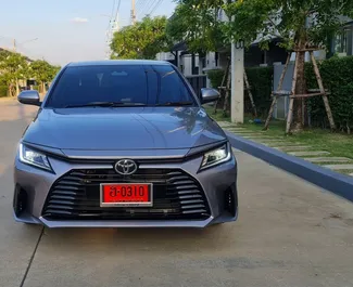 Car Hire Toyota Yaris Ativ #8086 Automatic at Bangkok Don Muang Airport, equipped with 1.6L engine ➤ From Kasam in Thailand.
