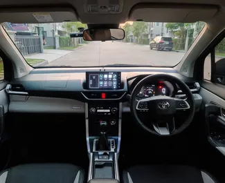 Interior of Toyota Veloz for hire in Thailand. A Great 7-seater car with a Automatic transmission.