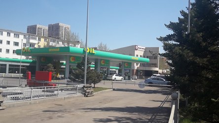 Oil petrol station with fast service