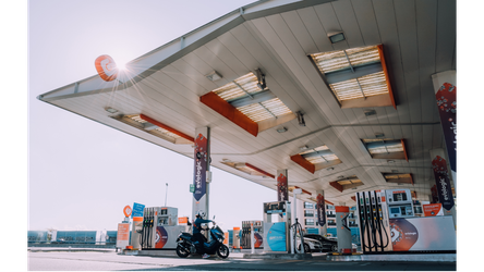 A glimpse of the Galp gas station located in Lisbon, Portugal