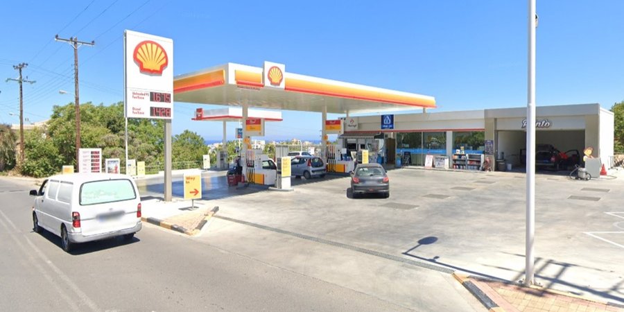 Shell petrol stations located on the island of Crete, Greece