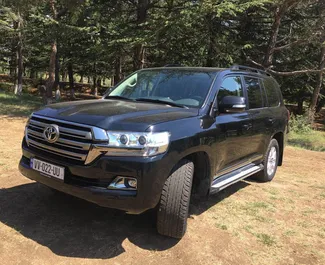Front view of a rental Toyota Land Cruiser 200 in Tbilisi, Georgia ✓ Car #256. ✓ Automatic TM ✓ 0 reviews.