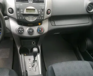 Interior of Toyota Rav4 for hire in Bulgaria. A Great 5-seater car with a Automatic transmission.