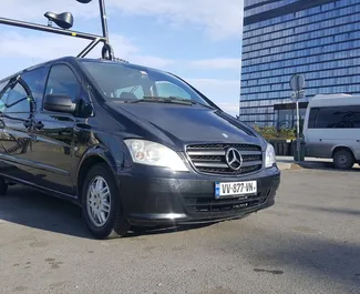 Front view of a rental Mercedes-Benz Vito in Tbilisi, Georgia ✓ Car #380. ✓ Automatic TM ✓ 2 reviews.