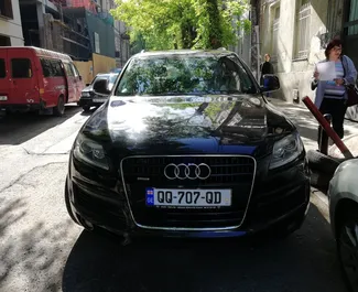 Front view of a rental Audi Q7 in Tbilisi, Georgia ✓ Car #524. ✓ Automatic TM ✓ 9 reviews.