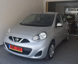 Front view of a rental Nissan March in Limassol, Cyprus ✓ Car #354. ✓ Automatic TM ✓ 0 reviews.