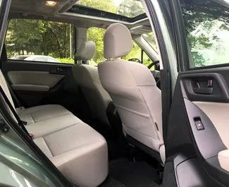 Interior of Subaru Forester for hire in Georgia. A Great 5-seater car with a Automatic transmission.
