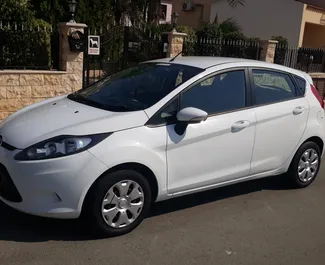 Front view of a rental Ford Fiesta in Larnaca, Cyprus ✓ Car #771. ✓ Automatic TM ✓ 0 reviews.