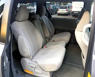 Interior of Toyota Sienna for hire in Georgia. A Great 8-seater car with a Automatic transmission.