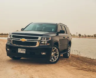 Front view of a rental Chevrolet Tahoe in Dubai, UAE ✓ Car #823. ✓ Automatic TM ✓ 0 reviews.