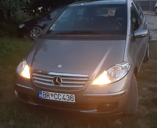Front view of a rental Mercedes-Benz A180 cdi in Bar, Montenegro ✓ Car #989. ✓ Automatic TM ✓ 22 reviews.