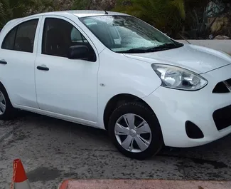 Front view of a rental Nissan Micra in Crete, Greece ✓ Car #1014. ✓ Manual TM ✓ 0 reviews.