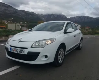 Front view of a rental Renault Megane in Bar, Montenegro ✓ Car #988. ✓ Manual TM ✓ 22 reviews.