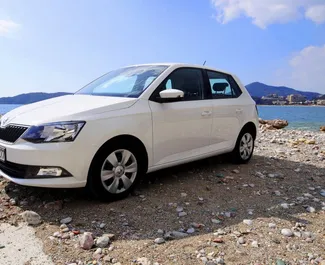 Front view of a rental Skoda Fabia in Budva, Montenegro ✓ Car #1060. ✓ Automatic TM ✓ 10 reviews.