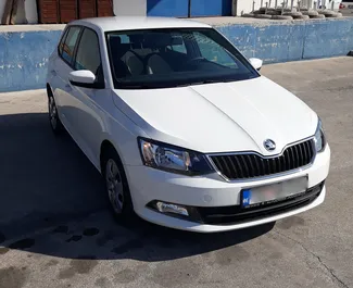 Front view of a rental Skoda Fabia in Tivat, Montenegro ✓ Car #512. ✓ Automatic TM ✓ 0 reviews.