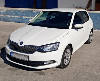 Front view of a rental Skoda Fabia in Tivat, Montenegro ✓ Car #511. ✓ Automatic TM ✓ 2 reviews.
