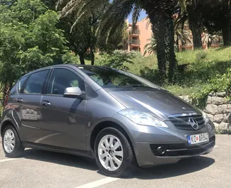 Front view of a rental Mercedes-Benz A180 cdi in Rafailovici, Montenegro ✓ Car #497. ✓ Automatic TM ✓ 6 reviews.