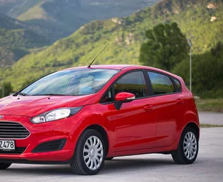 Front view of a rental Ford Fiesta in Budva, Montenegro ✓ Car #1052. ✓ Automatic TM ✓ 3 reviews.