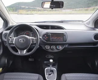 Interior of Toyota Yaris for hire in Montenegro. A Great 5-seater car with a Automatic transmission.