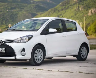 Front view of a rental Toyota Yaris in Budva, Montenegro ✓ Car #1051. ✓ Automatic TM ✓ 11 reviews.