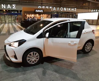 Front view of a rental Toyota Yaris in Thessaloniki, Greece ✓ Car #1141. ✓ Automatic TM ✓ 1 reviews.