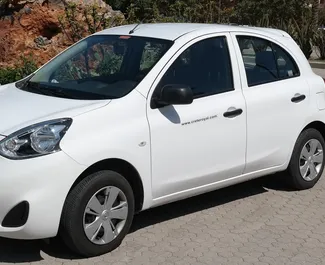 Front view of a rental Nissan Micra in Crete, Greece ✓ Car #1098. ✓ Manual TM ✓ 0 reviews.