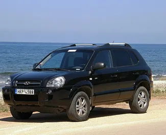 Front view of a rental Hyundai Tucson in Crete, Greece ✓ Car #1131. ✓ Manual TM ✓ 1 reviews.