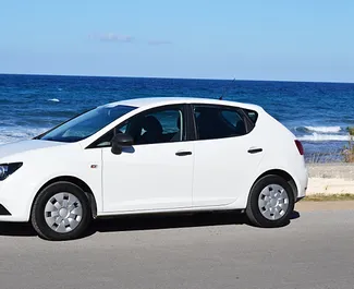 Front view of a rental Seat Ibiza in Crete, Greece ✓ Car #1122. ✓ Manual TM ✓ 0 reviews.