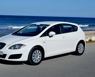 Front view of a rental Seat Leon in Crete, Greece ✓ Car #1126. ✓ Manual TM ✓ 0 reviews.