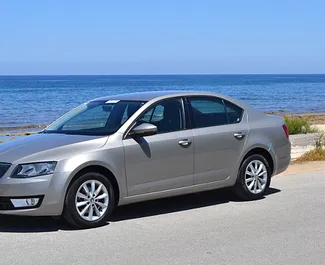 Front view of a rental Skoda Octavia in Crete, Greece ✓ Car #1129. ✓ Manual TM ✓ 0 reviews.