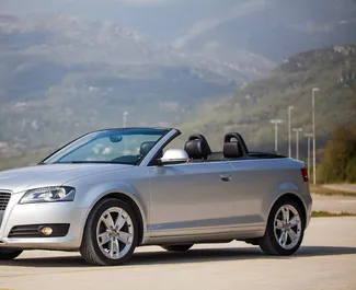 Front view of a rental Audi A3 Cabrio in Budva, Montenegro ✓ Car #1114. ✓ Automatic TM ✓ 1 reviews.