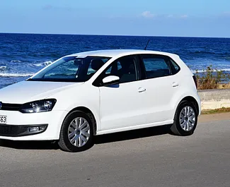 Front view of a rental Volkswagen Polo in Crete, Greece ✓ Car #1120. ✓ Manual TM ✓ 0 reviews.