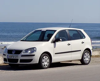 Front view of a rental Volkswagen Polo in Crete, Greece ✓ Car #1117. ✓ Manual TM ✓ 3 reviews.