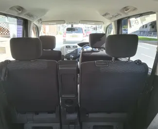 Interior of Nissan Serena for hire in Cyprus. A Great 8-seater car with a Automatic transmission.