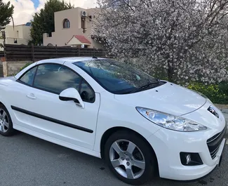 Front view of a rental Peugeot 207cc in Paphos, Cyprus ✓ Car #1216. ✓ Automatic TM ✓ 0 reviews.