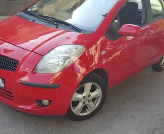 Front view of a rental Toyota Yaris in Bar, Montenegro ✓ Car #1346. ✓ Automatic TM ✓ 17 reviews.