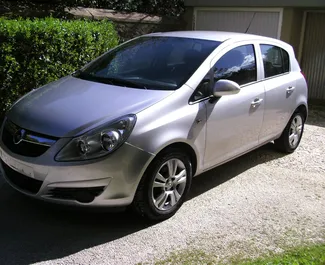 Front view of a rental Opel Corsa in Kalamata, Greece ✓ Car #1500. ✓ Automatic TM ✓ 0 reviews.