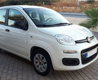 Front view of a rental Fiat Panda on Rhodes, Greece ✓ Car #1489. ✓ Manual TM ✓ 0 reviews.