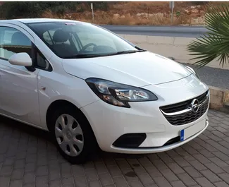 Front view of a rental Opel Corsa on Rhodes, Greece ✓ Car #1482. ✓ Manual TM ✓ 0 reviews.
