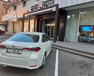 Petrol 1.6L engine of Toyota Corolla 2019 for rental in Tbilisi.