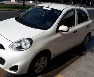 Front view of a rental Nissan March in Limassol, Cyprus ✓ Car #271. ✓ Automatic TM ✓ 0 reviews.