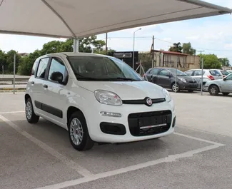 Front view of a rental Fiat Panda at Thessaloniki Airport, Greece ✓ Car #1708. ✓ Manual TM ✓ 0 reviews.