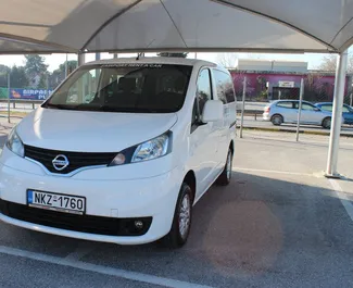 Front view of a rental Nissan Evalia at Thessaloniki Airport, Greece ✓ Car #1717. ✓ Manual TM ✓ 0 reviews.