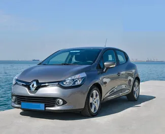 Front view of a rental Renault Clio 4 at Thessaloniki Airport, Greece ✓ Car #1715. ✓ Automatic TM ✓ 0 reviews.