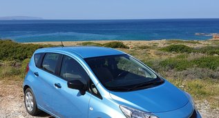 Nissan Note, Manual for rent in Crete, Istron