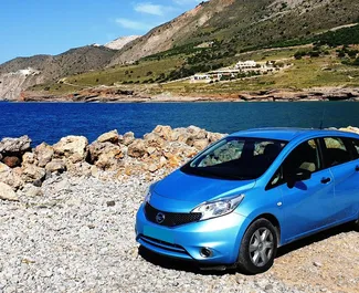 Front view of a rental Nissan Note in Crete, Greece ✓ Car #1786. ✓ Manual TM ✓ 0 reviews.