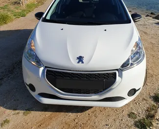 Front view of a rental Peugeot 208 in Crete, Greece ✓ Car #1785. ✓ Manual TM ✓ 0 reviews.