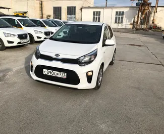 Front view of a rental Kia Picanto at Simferopol Airport, Crimea ✓ Car #1796. ✓ Automatic TM ✓ 0 reviews.