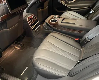 Interior of Mercedes-Benz S560 for hire in the UAE. A Great 4-seater car with a Automatic transmission.