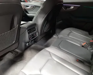 Interior of Audi Q8 for hire in the UAE. A Great 5-seater car with a Automatic transmission.